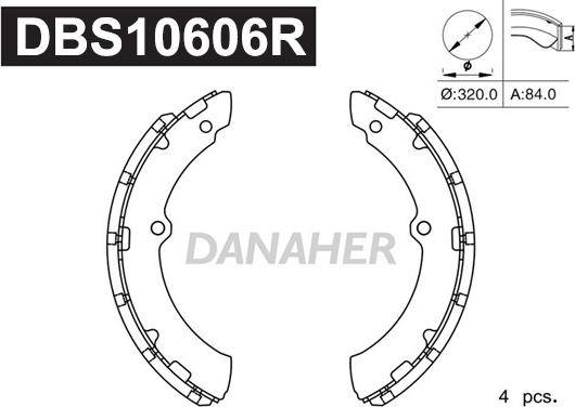 Danaher DBS10606R - Комплект спирачна челюст vvparts.bg