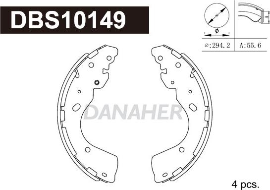 Danaher DBS10149 - Комплект спирачна челюст vvparts.bg