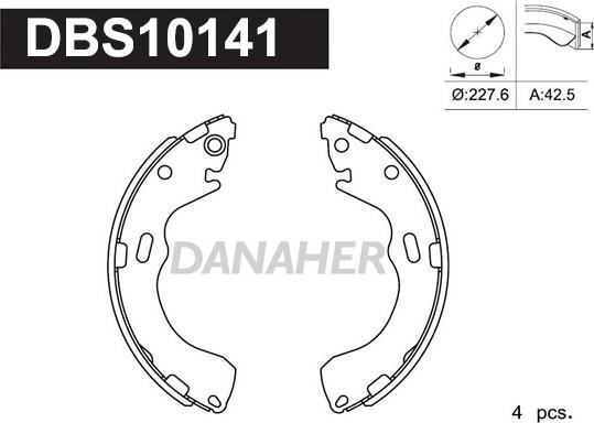 Danaher DBS10141 - Комплект спирачна челюст vvparts.bg