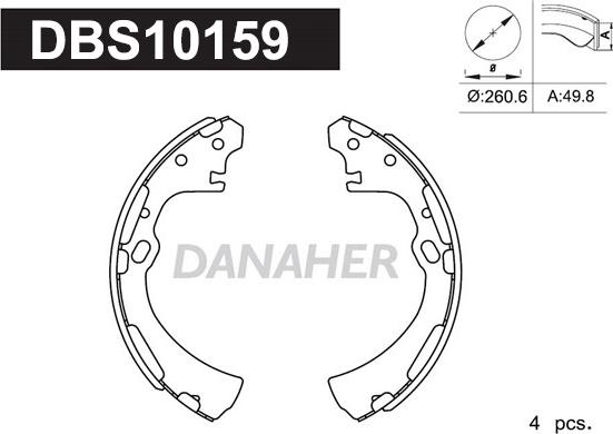 Danaher DBS10159 - Комплект спирачна челюст vvparts.bg