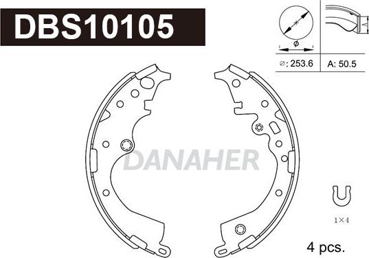 Danaher DBS10105 - Комплект спирачна челюст vvparts.bg