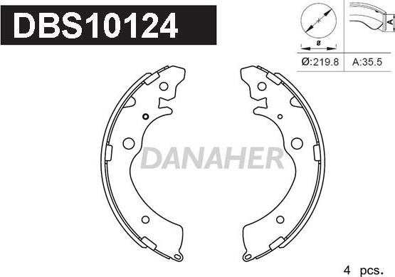 Danaher DBS10124 - Комплект спирачна челюст vvparts.bg