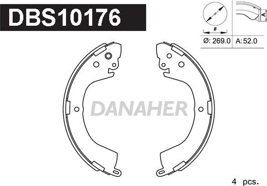 Danaher DBS10176 - Комплект спирачна челюст vvparts.bg