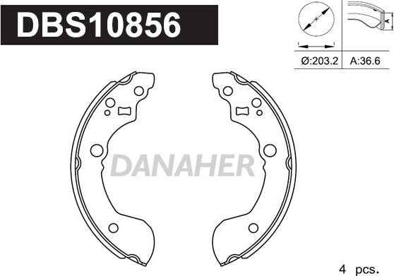 Danaher DBS10856 - Комплект спирачна челюст vvparts.bg