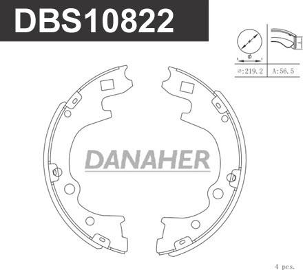 Danaher DBS10822 - Комплект спирачна челюст vvparts.bg