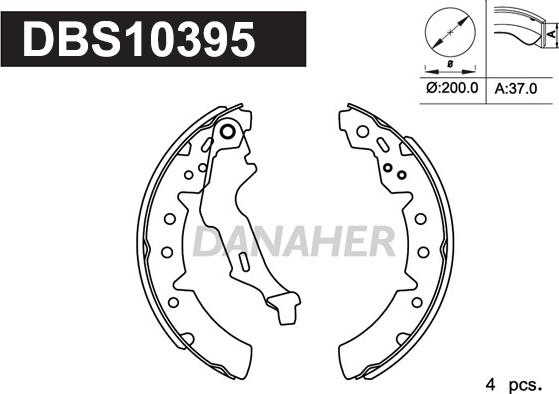 Danaher DBS10395 - Комплект спирачна челюст vvparts.bg