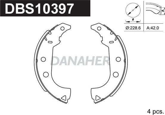 Danaher DBS10397 - Комплект спирачна челюст vvparts.bg