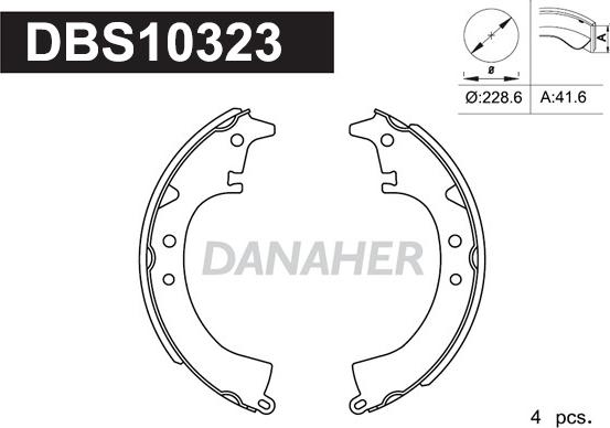 Danaher DBS10323 - Комплект спирачна челюст vvparts.bg