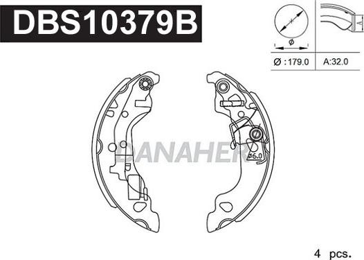 Danaher DBS10379B - Комплект спирачна челюст vvparts.bg