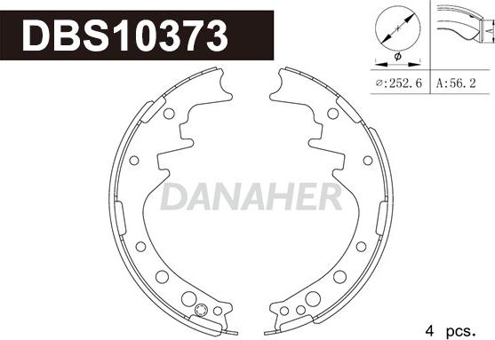 Danaher DBS10373 - Комплект спирачна челюст vvparts.bg