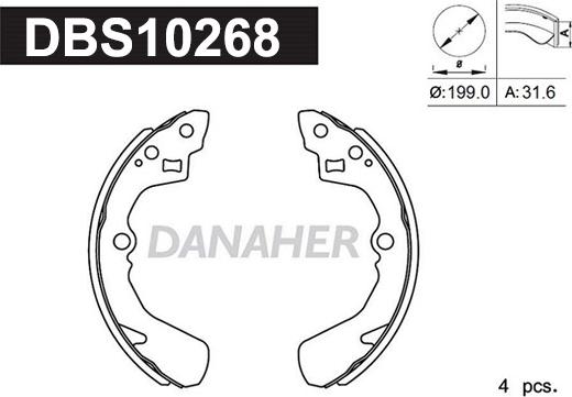 Danaher DBS10268 - Комплект спирачна челюст vvparts.bg