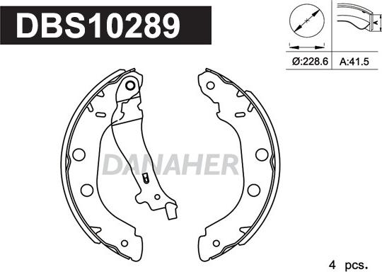 Danaher DBS10289 - Комплект спирачна челюст vvparts.bg