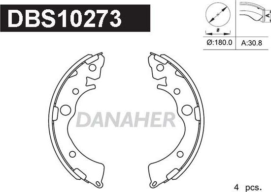 Danaher DBS10273 - Комплект спирачна челюст vvparts.bg