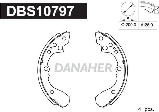 Danaher DBS10797 - Комплект спирачна челюст vvparts.bg