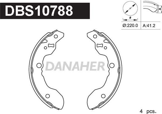 Danaher DBS10788 - Комплект спирачна челюст vvparts.bg