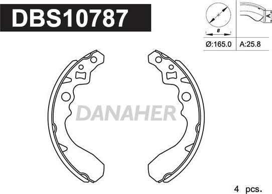 Danaher DBS10787 - Комплект спирачна челюст vvparts.bg