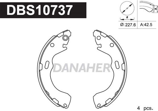 Danaher DBS10737 - Комплект спирачна челюст vvparts.bg