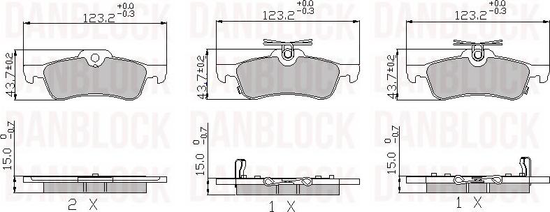 DAN-BLOCK DB 510456 - Комплект спирачно феродо, дискови спирачки vvparts.bg