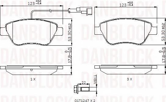 DAN-BLOCK DB 510409 - Комплект спирачно феродо, дискови спирачки vvparts.bg