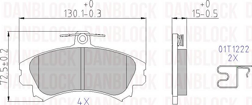 DAN-BLOCK DB 510437 - Комплект спирачно феродо, дискови спирачки vvparts.bg