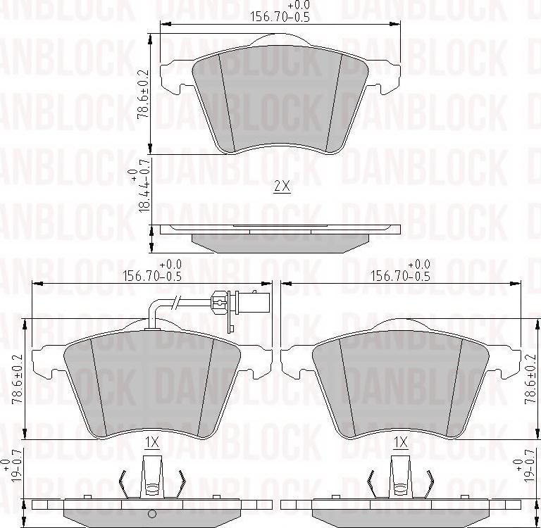 DAN-BLOCK DB 510475 - Комплект спирачно феродо, дискови спирачки vvparts.bg