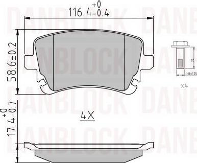 DAN-BLOCK DB 510478 - Комплект спирачно феродо, дискови спирачки vvparts.bg