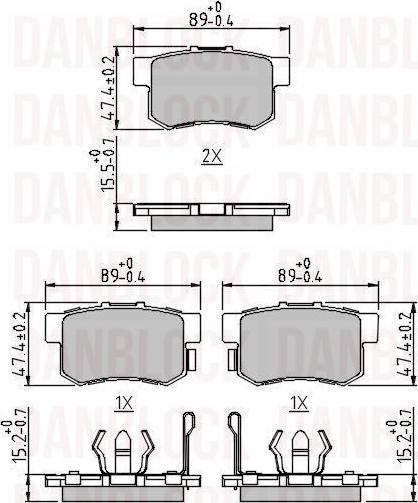 DAN-BLOCK DB 510591 - Комплект спирачно феродо, дискови спирачки vvparts.bg