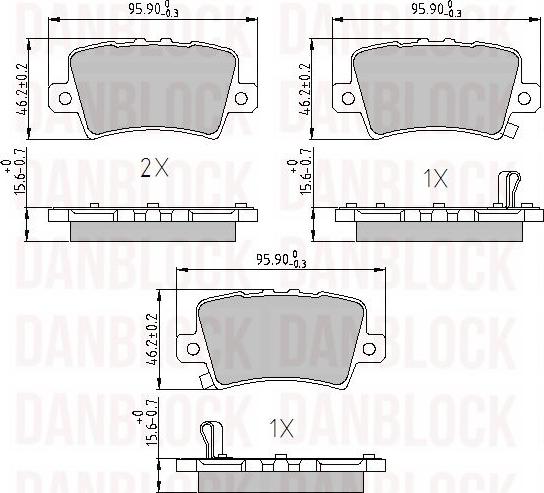 DAN-BLOCK DB 510535 - Комплект спирачно феродо, дискови спирачки vvparts.bg