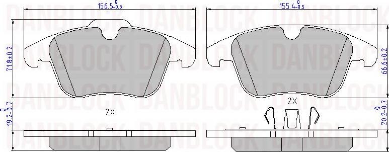 DAN-BLOCK DB 510526 - Комплект спирачно феродо, дискови спирачки vvparts.bg