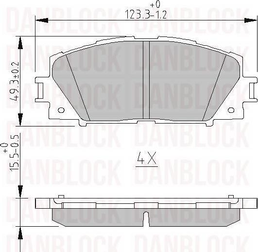 DAN-BLOCK DB 510645 - Комплект спирачно феродо, дискови спирачки vvparts.bg