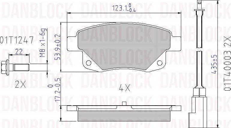 DAN-BLOCK DB 510620 - Комплект спирачно феродо, дискови спирачки vvparts.bg