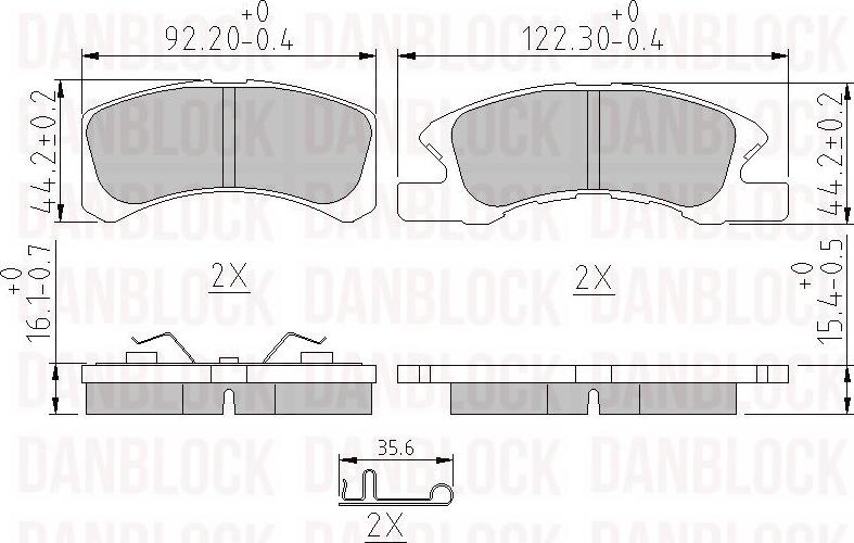 DAN-BLOCK DB 510628 - Комплект спирачно феродо, дискови спирачки vvparts.bg