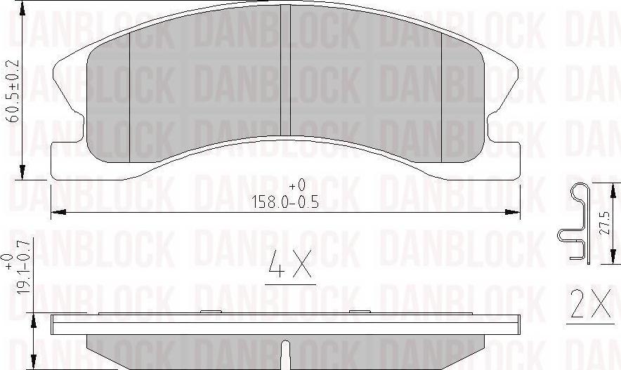 DAN-BLOCK DB 510623 - Комплект спирачно феродо, дискови спирачки vvparts.bg