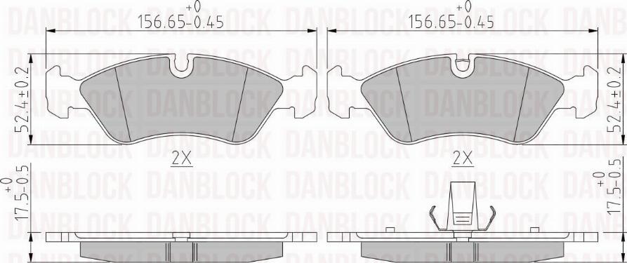 DAN-BLOCK DB 510058 - Комплект спирачно феродо, дискови спирачки vvparts.bg