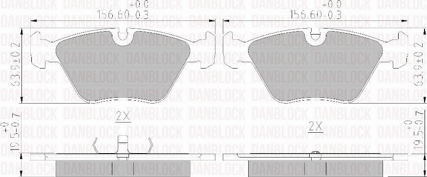 DAN-BLOCK DB 510074 - Комплект спирачно феродо, дискови спирачки vvparts.bg