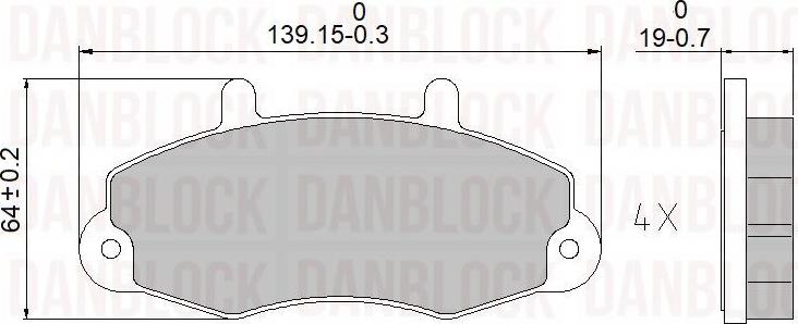 DAN-BLOCK DB 510150 - Комплект спирачно феродо, дискови спирачки vvparts.bg