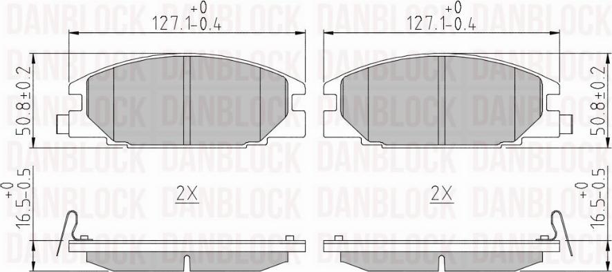 DAN-BLOCK DB 510153 - Комплект спирачно феродо, дискови спирачки vvparts.bg