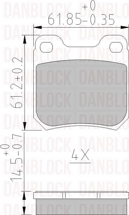 DAN-BLOCK DB 510114 - Комплект спирачно феродо, дискови спирачки vvparts.bg