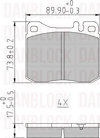 DAN-BLOCK DB 510112 - Комплект спирачно феродо, дискови спирачки vvparts.bg