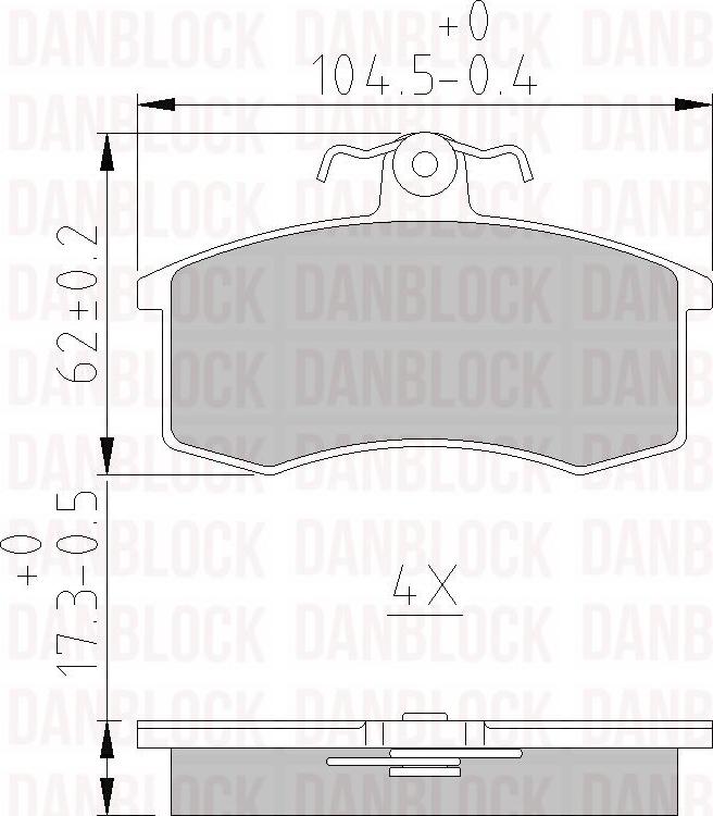 DAN-BLOCK DB 510130 - Комплект спирачно феродо, дискови спирачки vvparts.bg