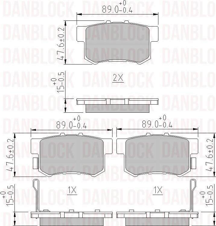 DAN-BLOCK DB 510132 - Комплект спирачно феродо, дискови спирачки vvparts.bg