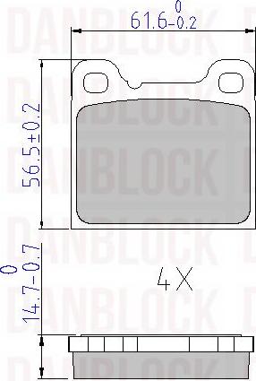 DAN-BLOCK DB 510126 - Комплект спирачно феродо, дискови спирачки vvparts.bg