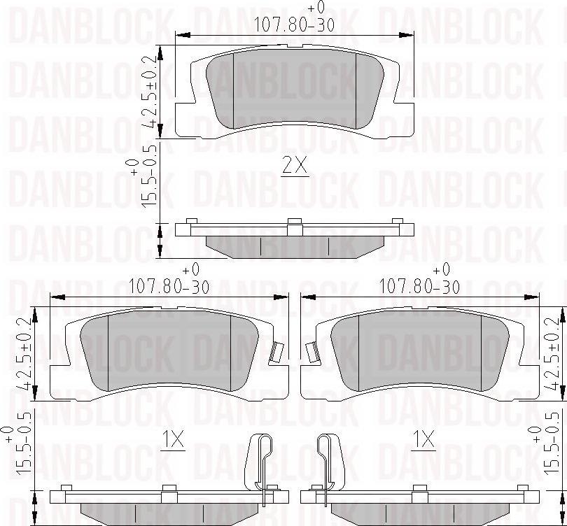 DAN-BLOCK DB 510176 - Комплект спирачно феродо, дискови спирачки vvparts.bg