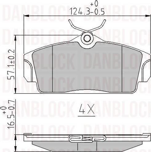 DAN-BLOCK DB 510826 - Комплект спирачно феродо, дискови спирачки vvparts.bg