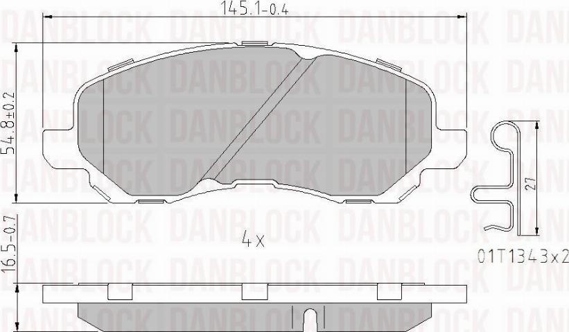 DAN-BLOCK DB 510874 - Комплект спирачно феродо, дискови спирачки vvparts.bg