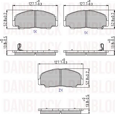 DAN-BLOCK DB 510330 - Комплект спирачно феродо, дискови спирачки vvparts.bg