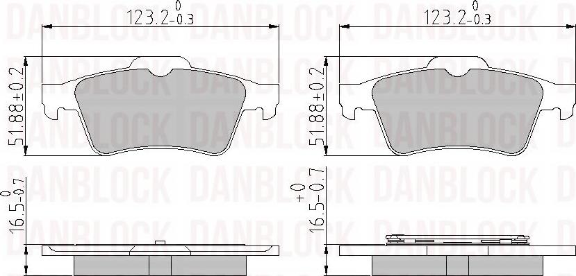 DAN-BLOCK DB 510379 - Комплект спирачно феродо, дискови спирачки vvparts.bg