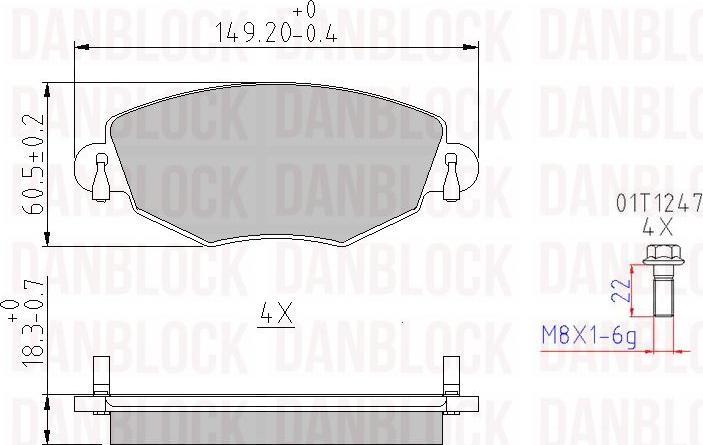 DAN-BLOCK DB 510371 - Комплект спирачно феродо, дискови спирачки vvparts.bg
