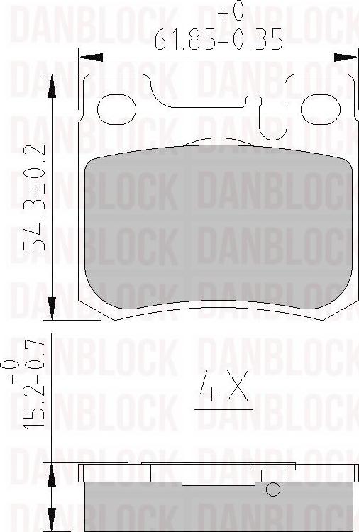 DAN-BLOCK DB 510255 - Комплект спирачно феродо, дискови спирачки vvparts.bg