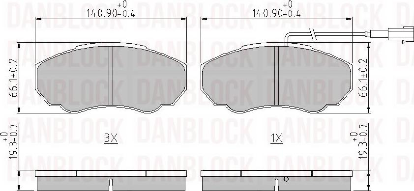 DAN-BLOCK DB 510210 - Комплект спирачно феродо, дискови спирачки vvparts.bg